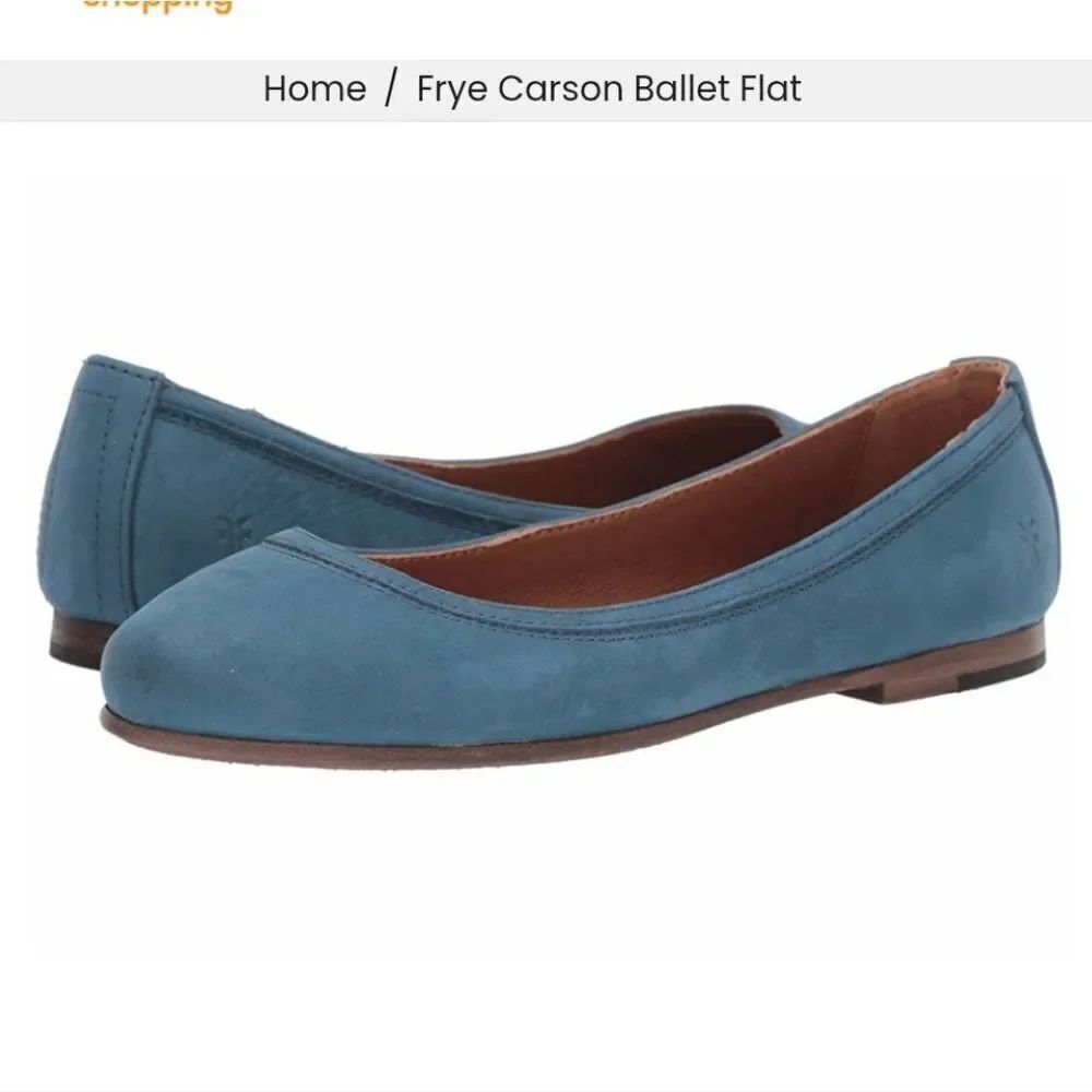Frye Carson ballet flat Genuine Leather Sea Blue Size 6.5